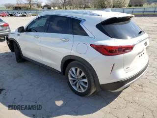 2020 Infiniti QX50 LUXE with VIN 3PCAJ5M37LF118801, listed as a Copart auction lot 43751223 with 57,967 mi miles. Bid and sale history available at carsss.com. Image 2.