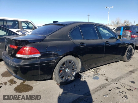 2004 BMW 7 Series 745i with VIN WBAGL63424DP68940, listed as a Copart auction lot 88738565 with 139,822 mi miles and Salvage Title. Bid and sale history available at DreamBid. Image 3.