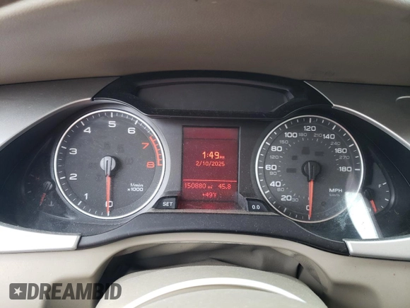 2012 Audi A4 2.0T Premium with VIN WAUAFAFL3CN002064, listed as a Copart auction lot 43788605 with 150,880 mi miles and Salvage Title. Bid and sale history available at carsss.com. Image 9.