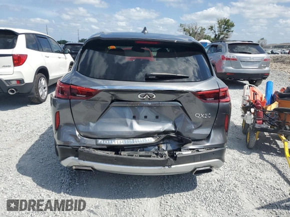2019 Infiniti QX50 LUXE with VIN 3PCAJ5M16KF133173, listed as a Copart auction lot 54772045 with 59,571 mi miles and Salvage Title. Bid and sale history available at carsss.com. Image 6.
