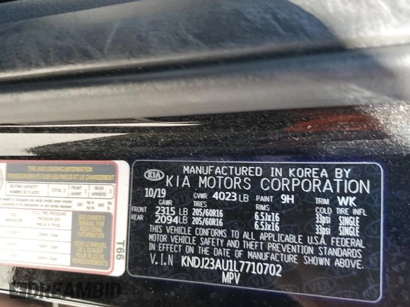 2020 Kia Soul LX with VIN KNDJ23AU1L7710702, listed as a Copart auction lot 46476045 with 122,501 mi miles and Salvage Title. Bid and sale history available at carsss.com. Image 14.
