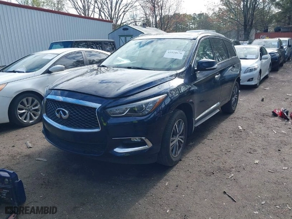 2018 Infiniti QX60 with VIN 5N1DL0MM2JC525983, listed as a IAAI auction lot 41924676 with 219,244 mi miles. Bid and sale history available at carsss.com. Image 2.