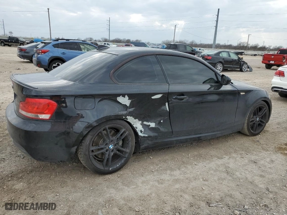 2012 BMW 1 Series 135i with VIN WBAUC9C5XCVM13083, listed as a Copart auction lot 47452225 with 81,786 mi miles and Salvage Title. Bid and sale history available at carsss.com. Image 3.