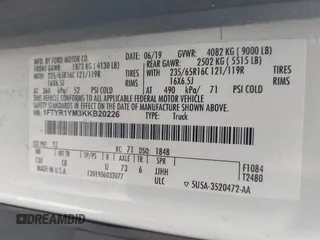 2019 Ford Transit с VIN 1FTYR1YM3KKB20226, выставлен на аукционе IAAI как лот 42418184 с пробегом 235 848 миль миль и . История ставок и продаж доступна на DreamBid. Изображение 9.