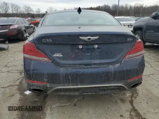 2019 Genesis G70 3.3T Advanced with VIN KMTG34LE5KU034162, listed as a Copart auction lot 46325915 with 76,555 mi miles and Salvage Title. Bid and sale history available at carsss.com. Image 6.
