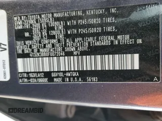 2015 Toyota Venza XLE with VIN 4T3ZK3BB0FU072046, listed as a Copart auction lot 45370205 with 184,814 mi miles and Salvage title. Bid and sale history available at DreamBid. Image 16.