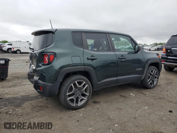 2021 Jeep Renegade Sport с VIN ZACNJDAB7MPM95563, выставлен на аукционе Copart как лот 56203725 с пробегом 34 716 миль миль и Списание • Salvage title. История ставок и продаж доступна на DreamBid. Изображение 3.