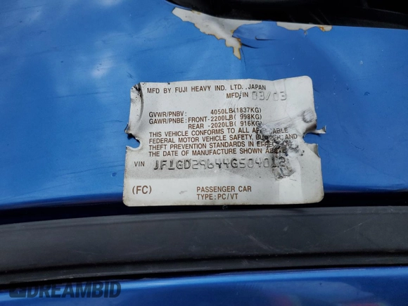2004 Subaru Impreza WRX z VIN JF1GD29644G504012, wystawiony jako Copart lot #49616434 z przebiegiem Nie podano mil oraz Szkoda całkowita • Salvage title. Historia ofert i sprzedaży dostępna na DreamBid. Obrazek 13.