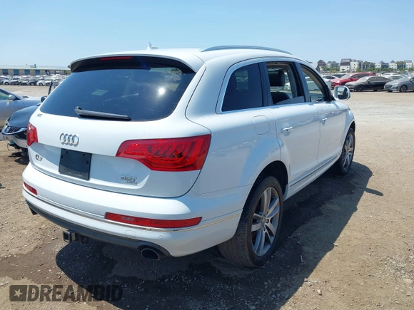 2014 Audi Q7 Premium Plus with VIN WA1LGAFE3ED021002, listed as a IAAI auction lot 42769562 with 82,118 mi miles and . Bid and sale history available at DreamBid. Image 4.