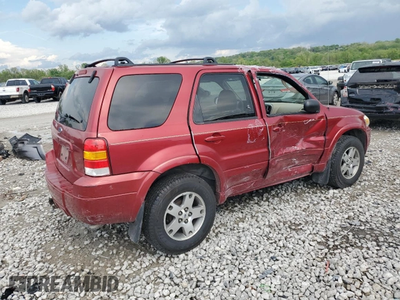 2005 Ford Escape Limited with VIN 1FMYU04165KA33277, listed as a Copart auction lot 54407625 with 217,317 mi miles and Salvage title. Bid and sale history available at DreamBid. Image 3.
