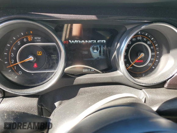 2021 Jeep Wrangler Unlimited Sport Altitude with VIN 1C4HJXDG2MW507355, listed as a Copart auction lot 45525405 with 22,511 mi miles and Salvage Title. Bid and sale history available at carsss.com. Image 9.