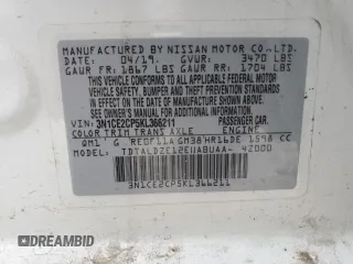 2019 Nissan Note SV with VIN 3N1CE2CP5KL366211, listed as a Copart auction lot 51860725 with 60,475 mi miles and Salvage title. Bid and sale history available at DreamBid. Image 14.