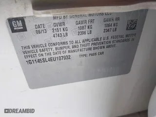 2014 Chevrolet Impala LTZ with VIN 1G1145SL4EU107932, listed as a IAAI auction lot 41685673 with 257,326 mi miles. Bid and sale history available at carsss.com. Image 9.