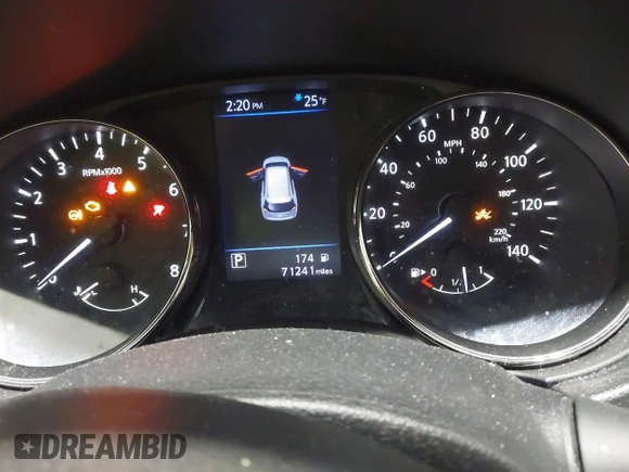 2018 Nissan Rogue SV with VIN KNMAT2MV4JP503679, listed as a IAAI auction lot 41454438 with 71,241 mi miles. Bid and sale history available at carsss.com. Image 7.