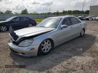 2002 Mercedes-Benz S 430 z VIN WDBNG70J92A230991, wystawiony jako Copart lot #54733995 z przebiegiem 56 433 mil mil oraz Szkoda całkowita • Salvage title. Historia ofert i sprzedaży dostępna na DreamBid. Obrazek 1.