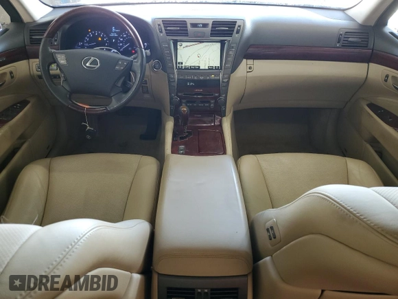 2008 Lexus LS 460 with VIN JTHBL46F485068592, listed as a Copart auction lot 60266575 with 137,014 mi miles and Salvage title. Bid and sale history available at DreamBid. Image 8.