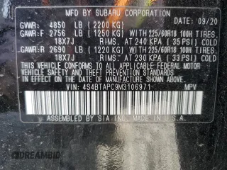 2021 Subaru Outback Touring with VIN 4S4BTAPC9M3106971, listed as a Copart auction lot 54839415 with 28,621 mi miles and Non repairable. Bid and sale history available at DreamBid. Image 13.