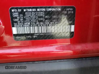 2018 Mitsubishi Eclipse Cross LE z VIN JA4AT4AA7JZ048404, wystawiony jako Copart lot #54938015 z przebiegiem 64 156 mil mil oraz Szkoda całkowita • Salvage title. Historia ofert i sprzedaży dostępna na DreamBid. Obrazek 14.