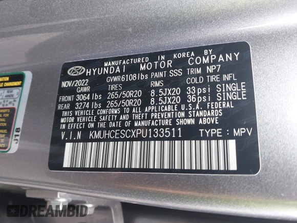 2023 Genesis GV80 with VIN KMUHCESCXPU133511, listed as a IAAI auction lot 42486556 with 38,988 mi miles and . Bid and sale history available at DreamBid. Image 9.