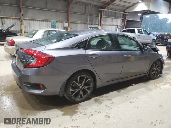 2020 Honda Civic Sedan Sport with VIN 19XFC2F85LE000033, listed as a Copart auction lot 53673405 with 45,386 mi miles and Salvage Title. Bid and sale history available at carsss.com. Image 3.