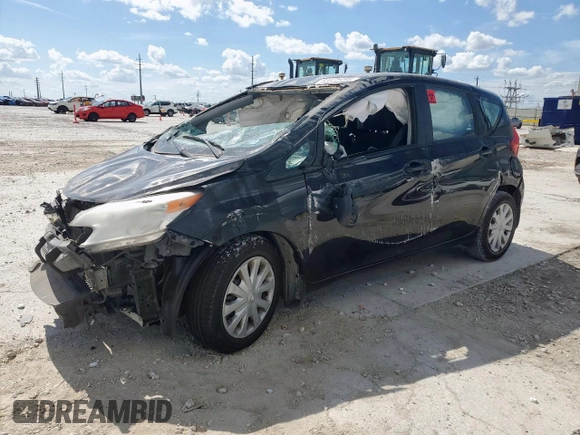 2014 Nissan Note S Plus with VIN 3N1CE2CP0EL356724, listed as a Copart auction lot 63025495 with Not provided miles and Salvage title. Bid and sale history available at DreamBid. Image 1.