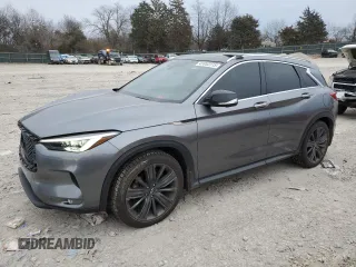 2020 Infiniti QX50 LUXE with VIN 3PCAJ5M30LF108322, listed as a Copart auction lot 41853115 with 54,237 mi miles and Salvage Title. Bid and sale history available at carsss.com. Image 1.