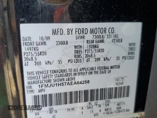 2010 Ford Expedition Eddie Bauer with VIN 1FMJU1H57AEA64258, listed as a Copart auction lot 56624625 with 200,160 mi miles and Clean title. Bid and sale history available at DreamBid. Image 13.