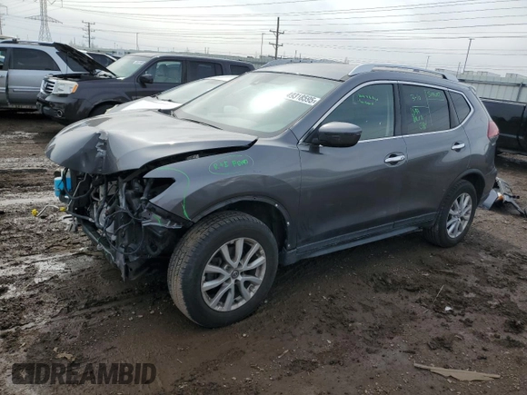 2020 Nissan Rogue S with VIN KNMAT2MV7LP505834, listed as a Copart auction lot 49318595 with 56,987 mi miles and Salvage Title. Bid and sale history available at carsss.com. Image 1.