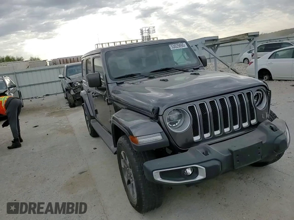 2018 Jeep Wrangler Unlimited Sahara with VIN 1C4HJXEG0JW303941, listed as a Copart auction lot 53029895 with 43,419 mi miles and Salvage title. Bid and sale history available at DreamBid. Image 12.