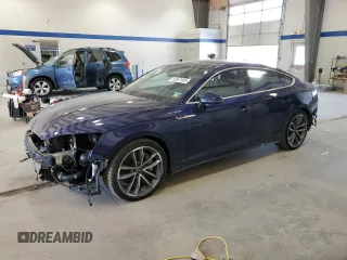 2023 Audi A5 Sportback S line Premium Plus with VIN WAUFACF58PA029856, listed as a Copart auction lot 54947985 with 4,921 mi miles and Salvage Title. Bid and sale history available at carsss.com. Image 1.