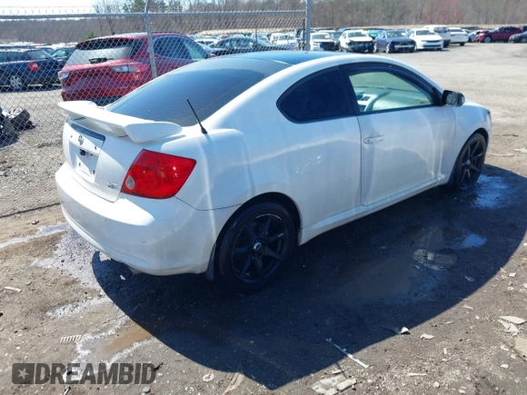 2005 Scion tC with VIN JTKDE177750004638, listed as a IAAI auction lot 41860203 with 184,800 mi miles. Bid and sale history available at carsss.com. Image 4.