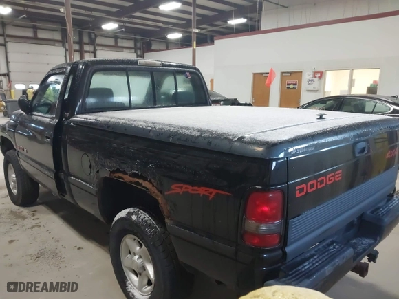1996 Dodge Ram 1500 with VIN 1B7HF16Z9TJ181109, listed as a IAAI auction lot 41808040 with 163,681 mi miles. Bid and sale history available at carsss.com. Image 3.