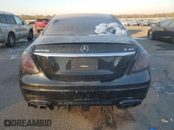 2018 Mercedes-Benz E-Class AMG E 43 with VIN WDDZF6EBXJA393798, listed as a Copart auction lot 42080735 with 99,981 mi miles and Salvage Title. Bid and sale history available at carsss.com. Image 6.