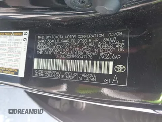 2009 Toyota Corolla with VIN JTDBL40E599047178, listed as a IAAI auction lot 42372553 with 227,682 mi miles and . Bid and sale history available at DreamBid. Image 9.