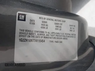 2007 Pontiac G6 GT z VIN 1G2ZH18N774116454, wystawiony jako IAAI lot #42245394 z przebiegiem Nie podano mil oraz . Historia ofert i sprzedaży dostępna na DreamBid. Obrazek 9.
