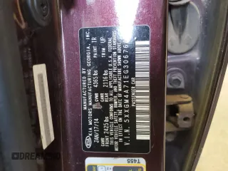 2014 Kia Optima LX with VIN 5XXGM4A71EG306765, listed as a Copart auction lot 45578065 with 169,820 mi miles and Salvage Title. Bid and sale history available at carsss.com. Image 12.