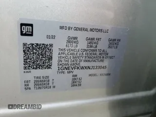 2022 Chevrolet Traverse LS with VIN 1GNEVFKWXNJ133045, listed as a Copart auction lot 45337934 with 40,186 mi miles. Bid and sale history available at carsss.com. Image 14.