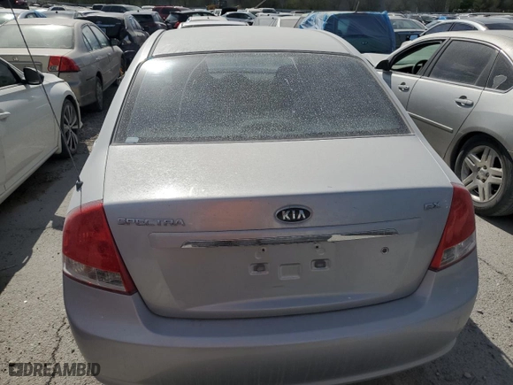 2007 Kia Spectra EX with VIN KNAFE121875442865, listed as a Copart auction lot 46743325 with 82,267 mi miles and Salvage Title. Bid and sale history available at carsss.com. Image 6.