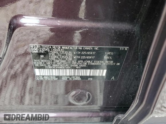 2017 Toyota RAV4 LE z VIN 2T3BFREV4HW567464, wystawiony jako Copart lot #51583725 z przebiegiem 97 561 mil mil oraz Szkoda całkowita • Salvage title. Historia ofert i sprzedaży dostępna na DreamBid. Obrazek 14.