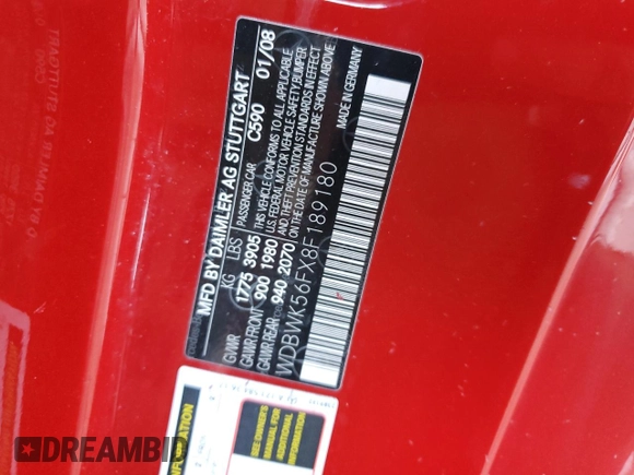 2008 Mercedes-Benz SLK 350 с VIN WDBWK56FX8F189180, выставлен на аукционе Copart как лот 84496114 с пробегом 82 377 миль миль и Списание • Salvage title. История ставок и продаж доступна на DreamBid. Изображение 12.