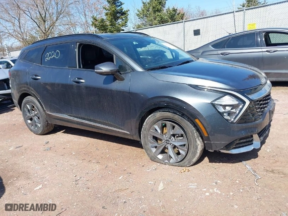 2023 Kia Sportage SX with VIN 5XYK4CAF0PG019895, listed as a IAAI auction lot 41912220 with 33,712 mi miles. Bid and sale history available at carsss.com. Image 1.