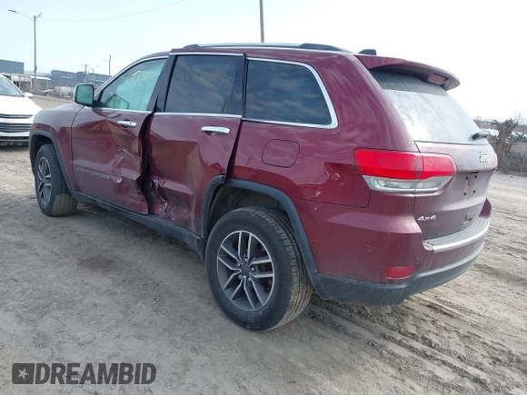 2019 Jeep Grand Cherokee Limited X with VIN 1C4RJFBGXKC620812, listed as a IAAI auction lot 41776960 with 67,251 mi miles and . Bid and sale history available at DreamBid. Image 3.