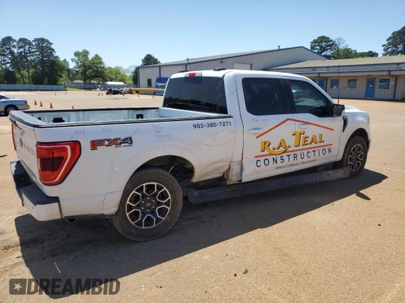 2021 Ford F-150 XL with VIN 1FTFW1E59MFD09567, listed as a Copart auction lot 52706195 with 104,716 mi miles and Salvage Title. Bid and sale history available at carsss.com. Image 3.