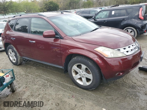 2005 Nissan Murano SL with VIN JN8AZ08W15W413430, listed as a Copart auction lot 52550105 with 156,401 mi miles and Salvage Title. Bid and sale history available at DreamBid. Image 4.