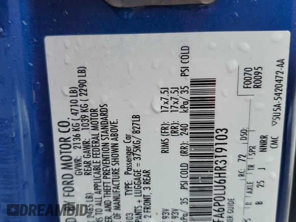 2017 Ford Fusion Hybrid SE z VIN 3FA6P0LU6HR319103, wystawiony jako Copart lot #58494695 z przebiegiem 104 483 mil mil oraz Szkoda całkowita • Salvage title. Historia ofert i sprzedaży dostępna na DreamBid. Obrazek 13.