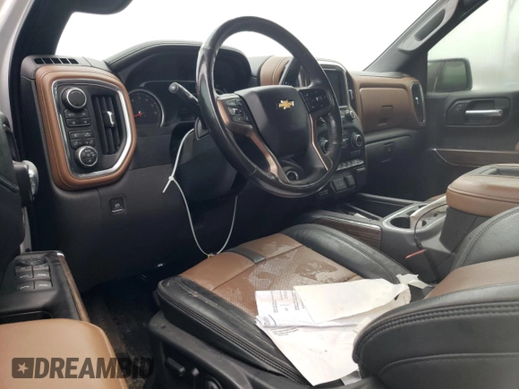 2019 Chevrolet Silverado 1500 High Country with VIN 3GCUYHEL7KG291171, listed as a Copart auction lot 44822445 with 0 mi miles and Salvage Title. Bid and sale history available at carsss.com. Image 8.