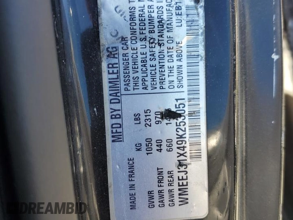 2009 Smart fortwo Pure z VIN WMEEJ31X49K253051, wystawiony jako Copart lot #70193934 z przebiegiem Nie podano mil oraz Szkody całkowita. Historia ofert i sprzedaży dostępna na DreamBid. Obrazek 12.