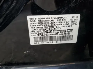2010 Honda Ridgeline RTL with VIN 5FPYK1F52AB008326, listed as a Copart auction lot 71120074 with 157,688 mi miles and Salvage Title. Bid and sale history available at carsss.com. Image 12.