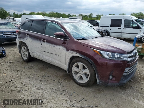 2017 Toyota Highlander Limited with VIN 5TDDZRFH0HS405454, listed as a Copart auction lot 58014445 with 107,647 mi miles and Clean title. Bid and sale history available at DreamBid. Image 4.