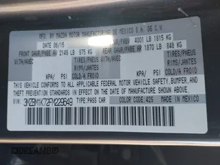 2015 Mazda 3 i Sport with VIN 3MZBM1K72FM229649, listed as a IAAI auction lot 41346541 with 155,940 mi miles and . Bid and sale history available at DreamBid. Image 9.
